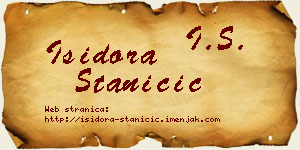 Isidora Staničić vizit kartica